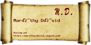 Maróthy Dávid névjegykártya